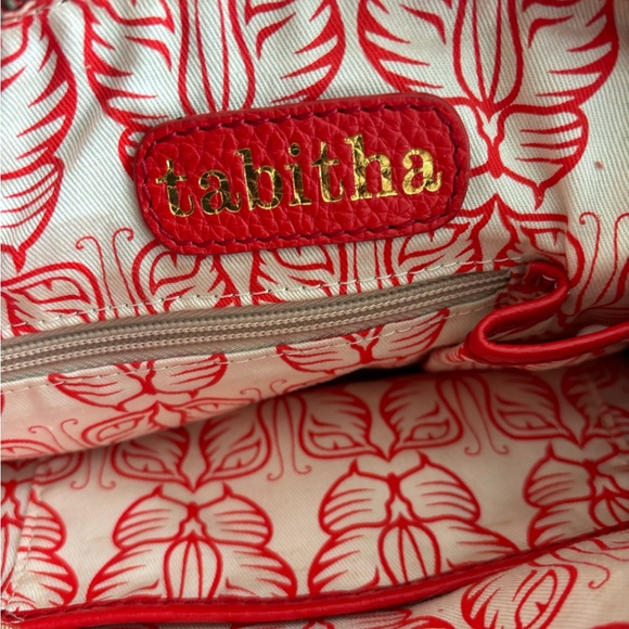 Red woven leather handbag - Picture 4 of 5